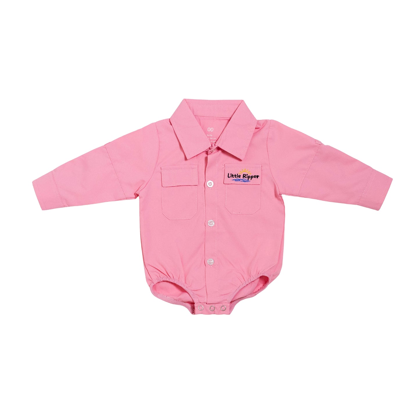 Pink Outdoor Button Up Onesie